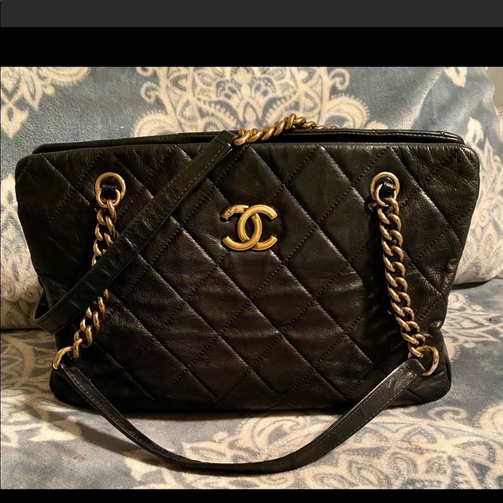 ‼️Chanel CC Crown Maltese GST Black with aged gold hardware